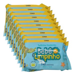 kit 1400 Toalhas Umedecidas Bebê Limpinho