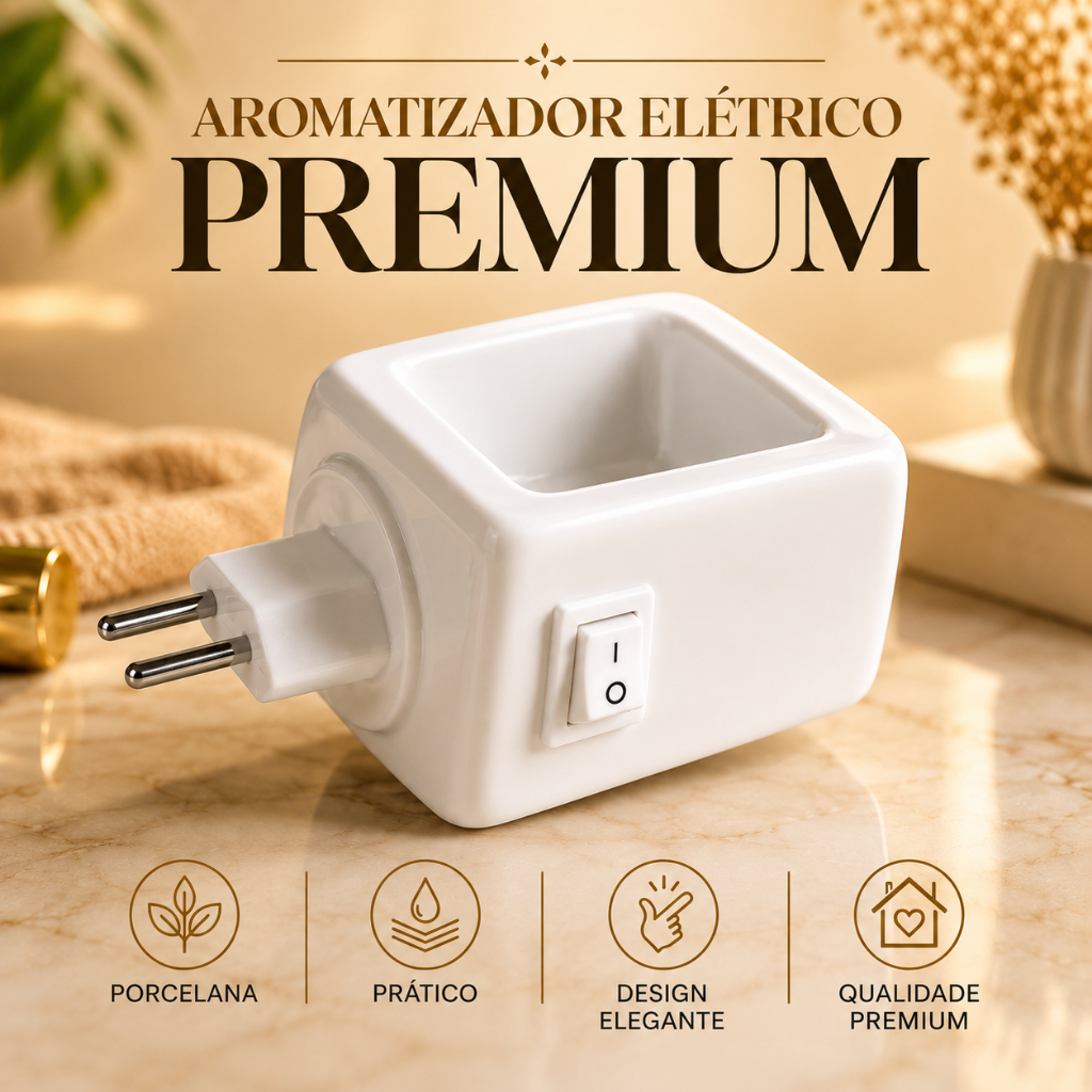 AROMATIZADOR ELÉTRICO PORCELANA DIFUSOR DE AROMAS BIVOLT
