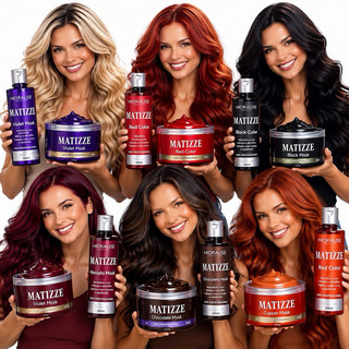 KIT SHAMPOO + CREME TONALIZANTE MATIZZE Sem Amônia Avelã, Preto, Marsala, Loiro, Vermelho, Ruivo