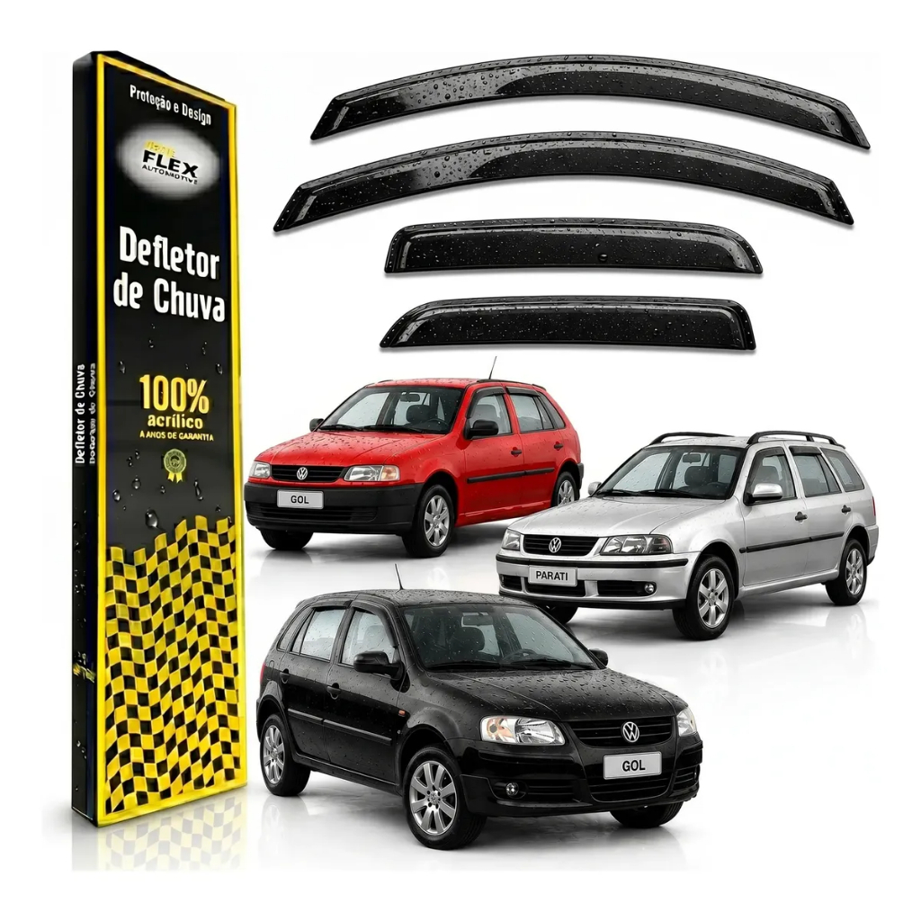 Calha De Chuva Defletor Vw Gol Parati Bola G2 G3 G4 4 Portas 96 À 2014