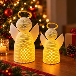 Anjo de Natal decorativo - Com ou Sem Vela LED - Decoração Natalina - Presente - Batizado - Anjo da Guarda