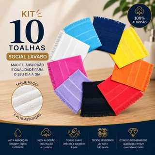 Kit 10 Toalhinhas Social Lavabo De Mão Para Lembrancinha Manicure Bordar Bebê Academia Brinde