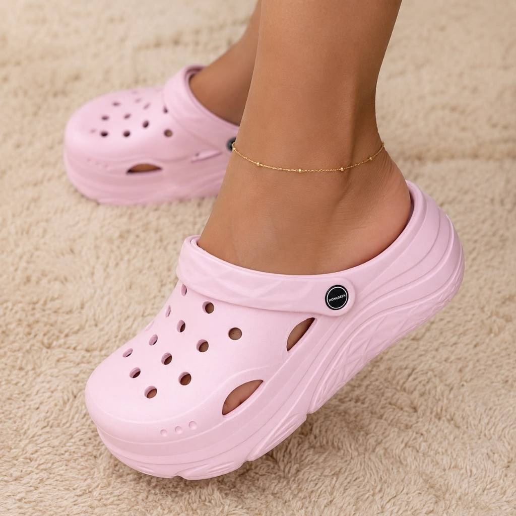 Babuche Feminina Plataforma 5cm Sandália Leve Confortável Antiderrapante G