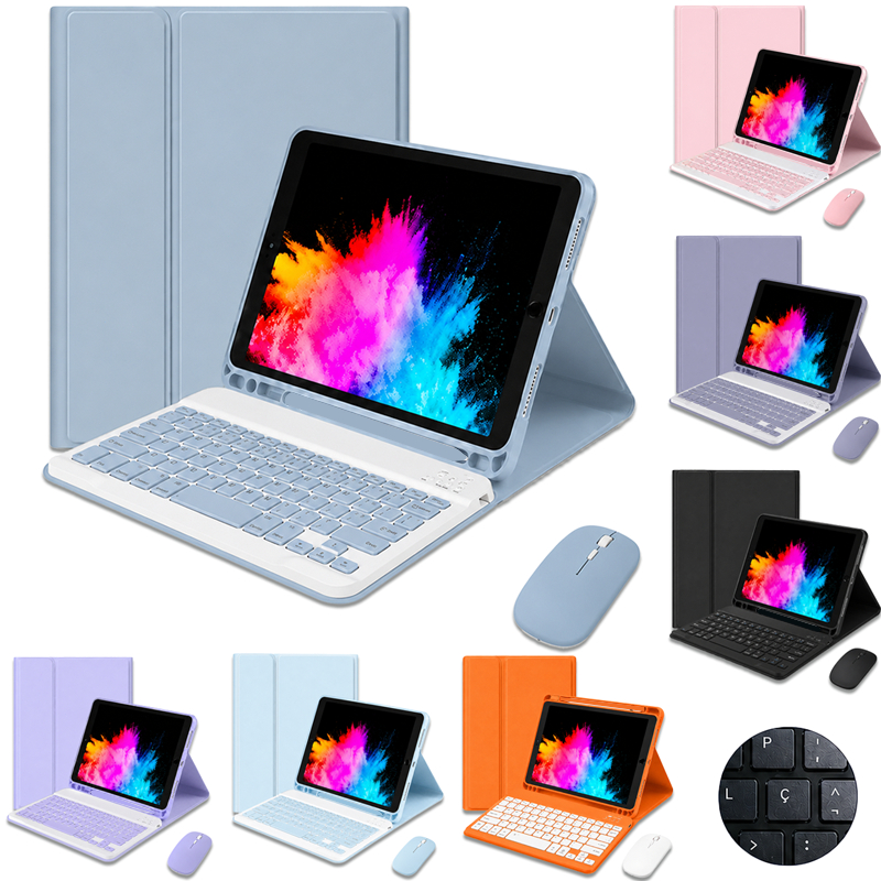 Capa Para Ipad 11ª Geração (A16) /10ª (10,9")Com Magnético Teclado Sem Fio Abnt2 E Mouse Bluetooth (Com "Ç")
