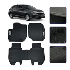 Jogo de Tapete Emborrachado Compatível com City Hatch 2022 23 24 25 26 2027 Kit Automotivo Premium