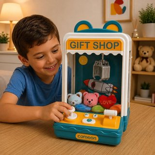Máquina de Pegar Brinquedos Garra Infantil com Luz e Música - verde