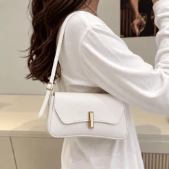 Bolsa Feminina Branca De Ombro Estilosa Pequena De Ombro