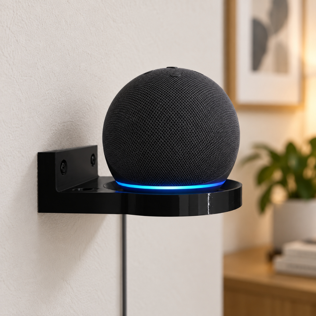 Suporte de Parede para Alexa Echo Dot 4 Amazon Acompanha Buchas e Parafusos para Instalação