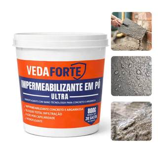 Impermeabilizante Em Po 800g Hidrofugante Para Concreto Aditivo Profissional Para Piscina E Laje