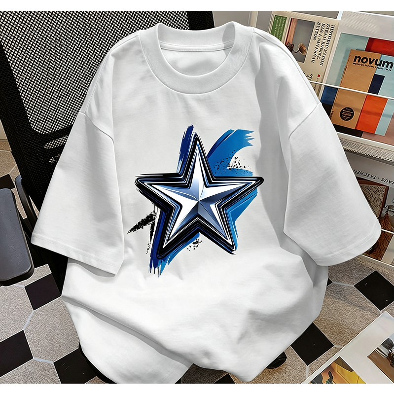 100% Algodão Camiseta Oversized Unissex  Estampa Streetwear Moderna, Casual para Dia a Dia Respirável C815