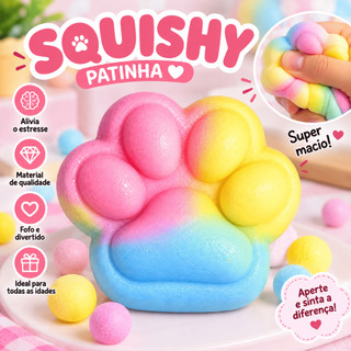 Squishy Patinha de Gato Brinquedos Sensoriais Slime Anti Stress Mochi Criança Divertido Colorido