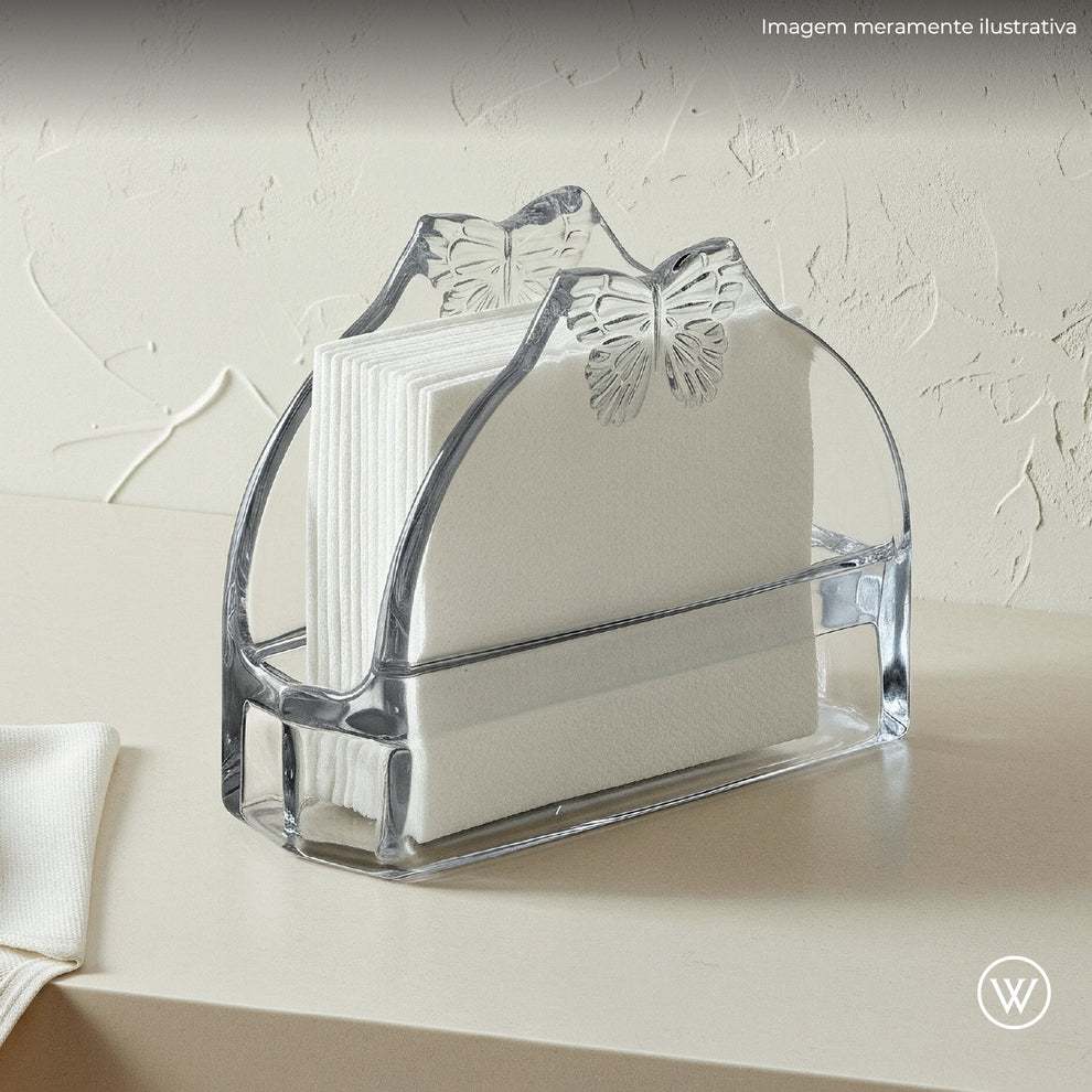 Porta Guardanapos de Vidro Butterfly 13cm Wolff para Mesa Posta Jantar Almoço Organização Decoração Elegante Prático Lar · foto 2