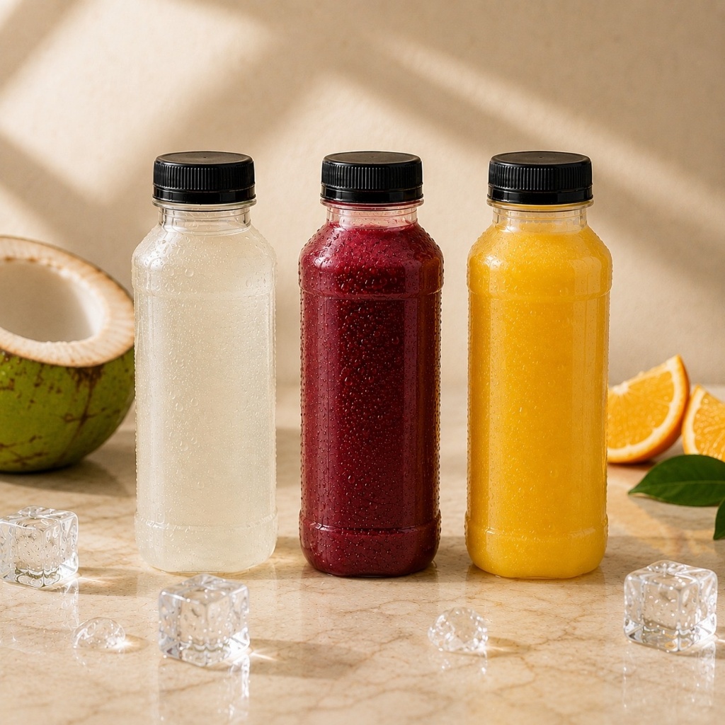 Kit Garrafinhas PET 200ml 300ml 500ml com Tampa – Garrafas Transparentes para Sucos, Caldos e Delivery Direto da Fábrica
