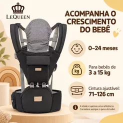 Bolsa Canguru Ergonômico Lequeen Passeio Viagem Mamãe Bebê