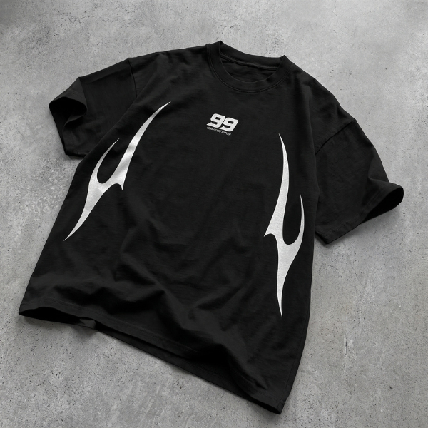 Camiseta Oversized Algodão Confortável Y2K Streetwear Aesthetic Racing 99 Blusa Larga Masculina e Feminina Unissex