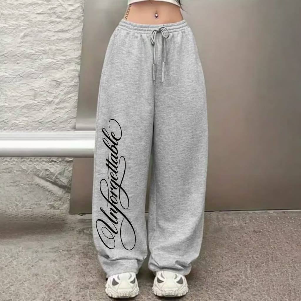 Calça Wed Leg Moletom Estampado - Unforgettable Tendência Y2k - Streetwear Confortável - Envio Rápido