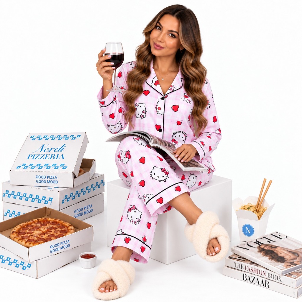 Pijama Feminino Longo Suede Premium Estampado Manga Longa com Calça Conjunto Feminino P M G Confortável