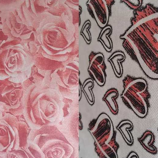 TNT Estampado Rosas e Corações 2m x 1,40m Oferta