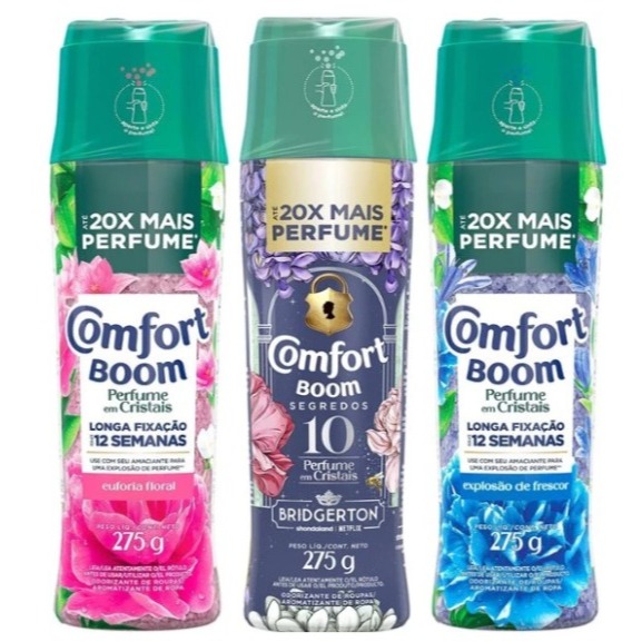 Kit 3x Perfume em Cristais Comfort Boom 275g - 20x Mais Perfume!