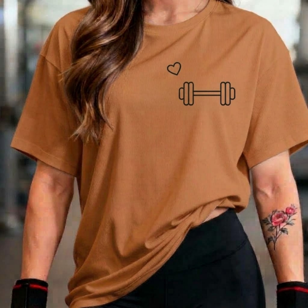 Camisetão Tshirt Oversized 100% Algodão Feminina Gym Treino Academia Fitness Cross Fit halter