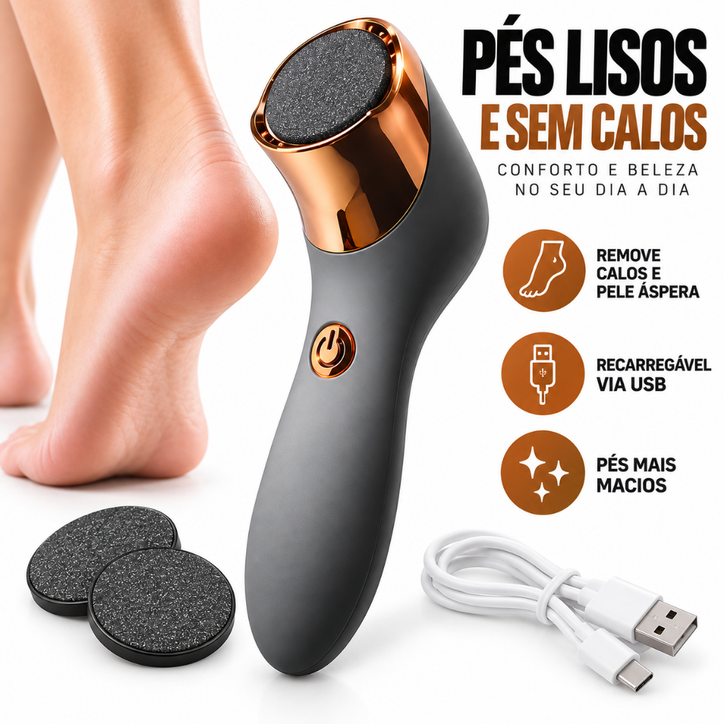 Lixa De Pe Eletrica Removedor De Calos Esfoliador Portatil Recarregavel USB Pedicure Profissional