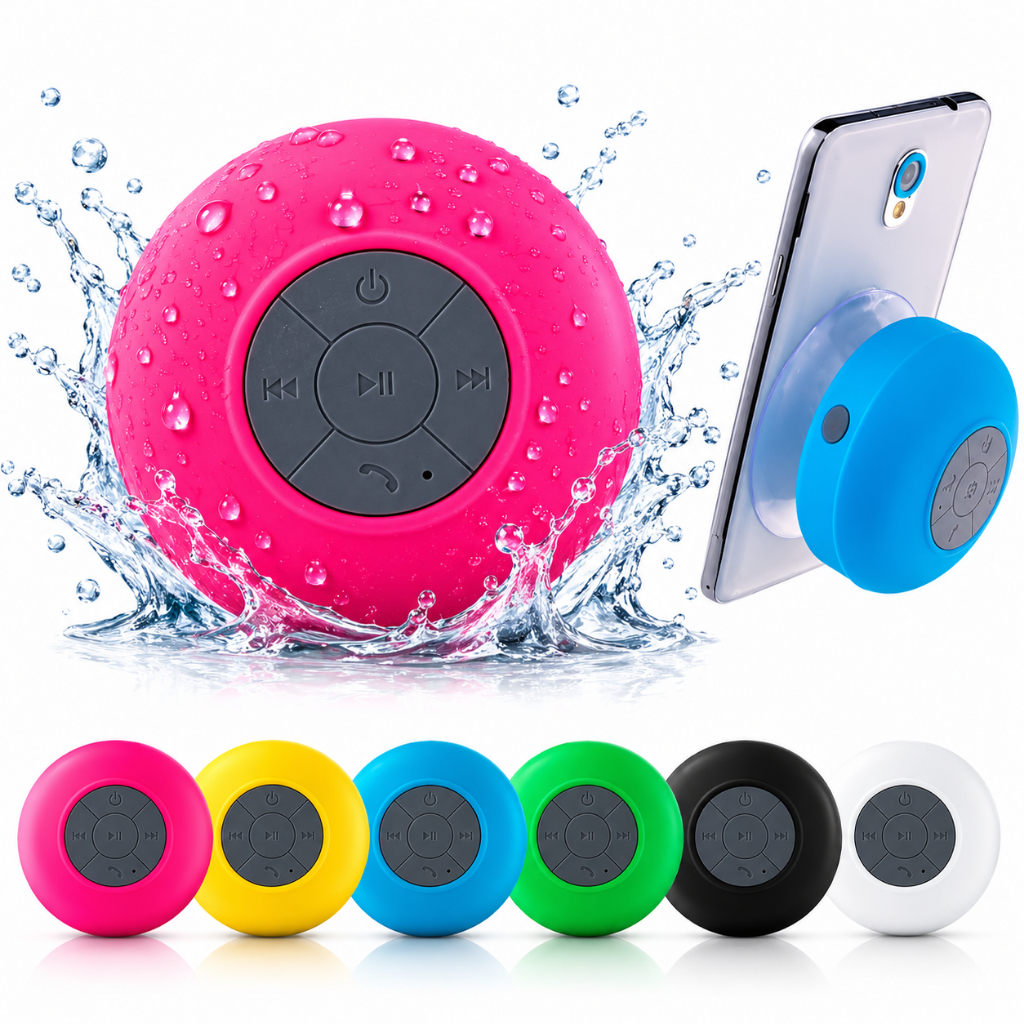 Caixa de Som Bluetooth à Prova D’Água para Banho Banheiro Android iOS