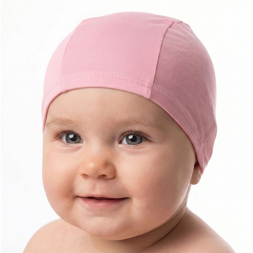 Touca Natação Bebê Menina Rosê Lycra Rosset UV50+ Peixinho (3 a 24 meses)
