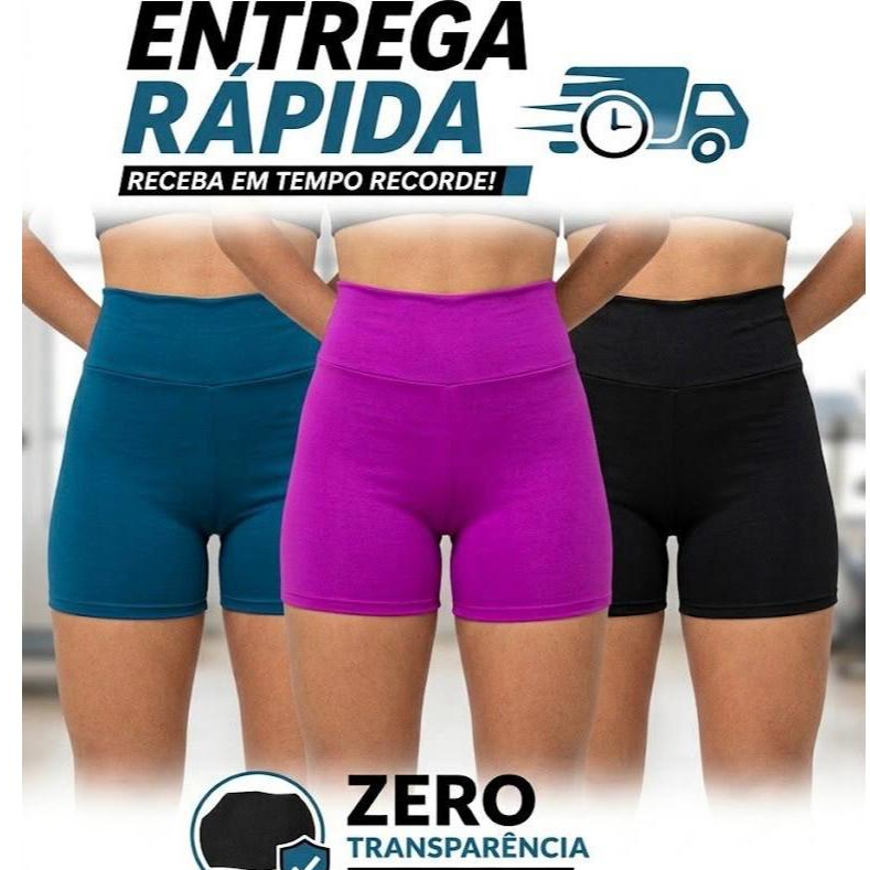 Short Legging Feminino Meia Coxa para Academia Fitness Cintura Alta para Treino Sem Costura Zero Transparência Confortov