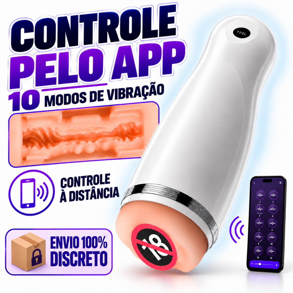 Masturbador Masculino Automático com 10 Modos de Vibração e Sucção Sugador de Pênis Textura Interna Realista