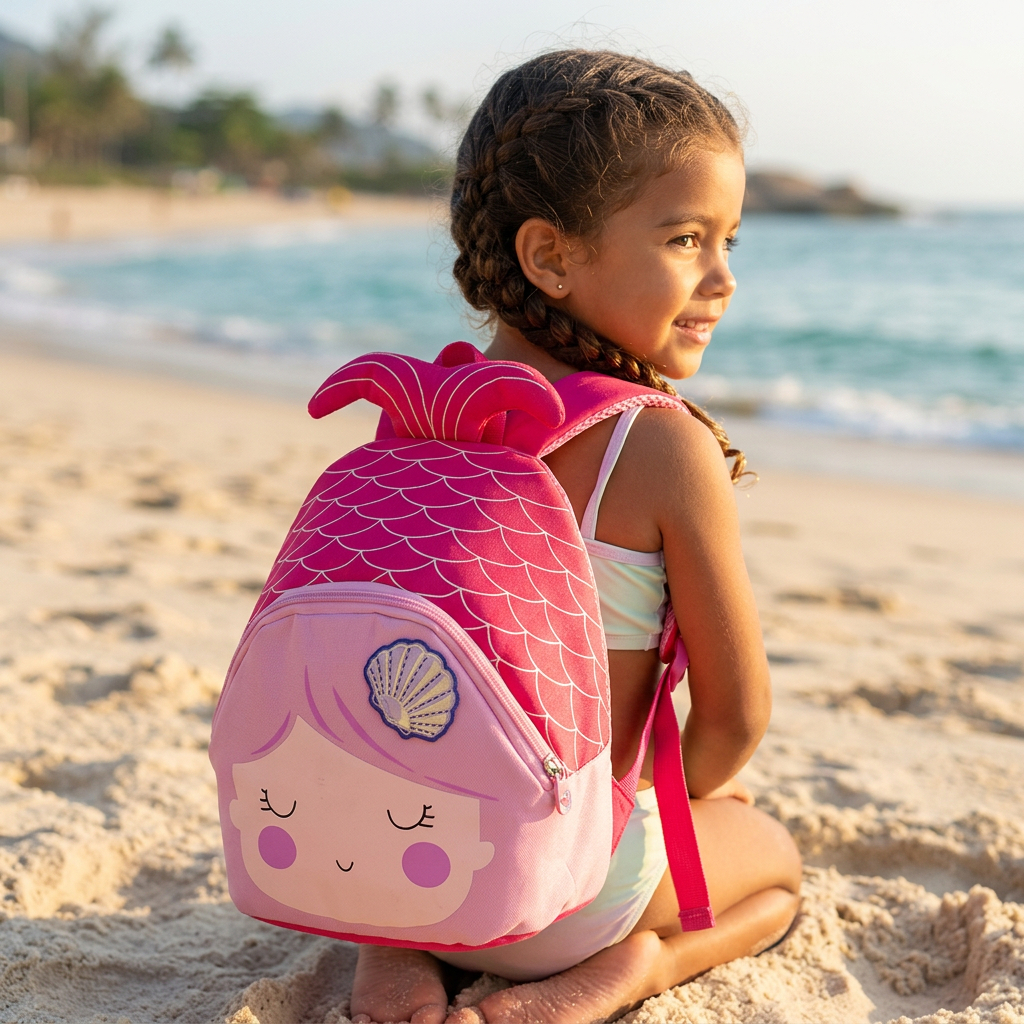 Mini Mochila Infantil Tema Sereia Design Divertido Colorido Confortavel Resistente