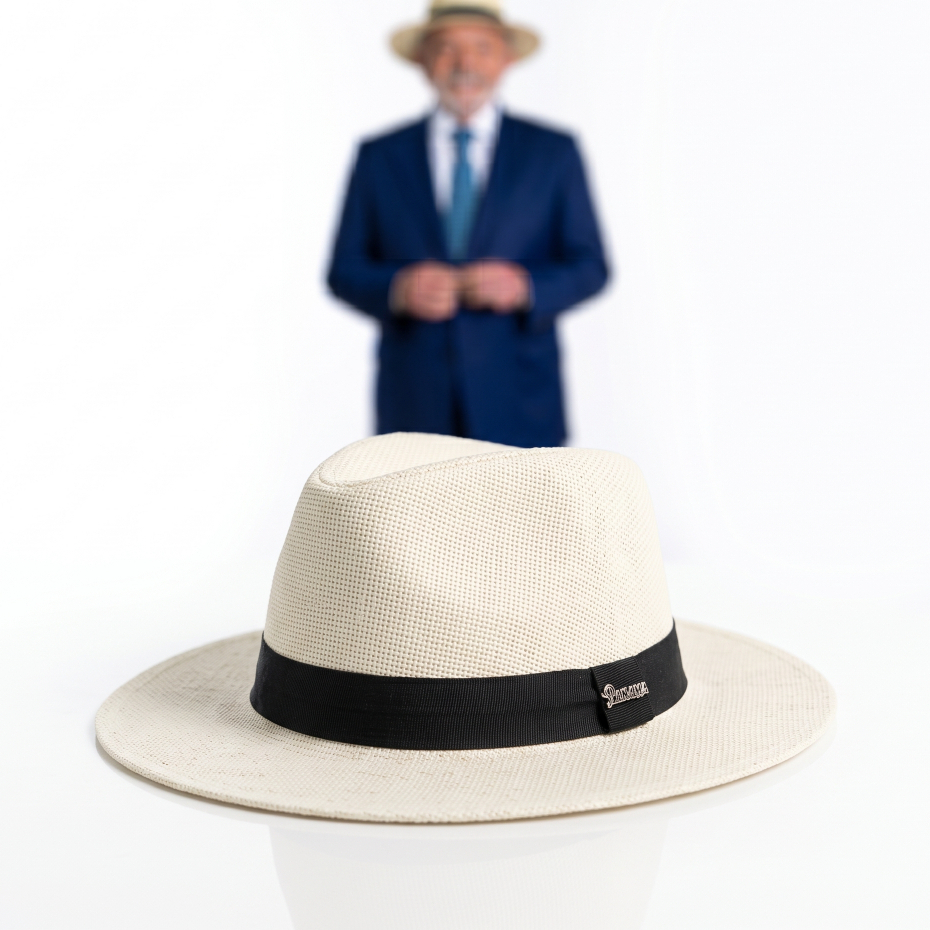 Chapéu Panamá Lula Clássico Masculino Fedora Palha Aba Média Faixa Preta Proteção Solar Unissex