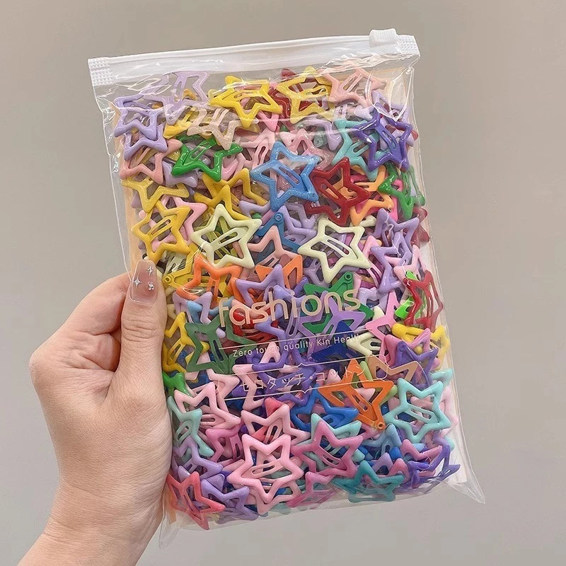 【50pcs】Grampos de Cabelo Estrela Coloridos Dopamina 50 Peças para Meninas Acessório Infantil