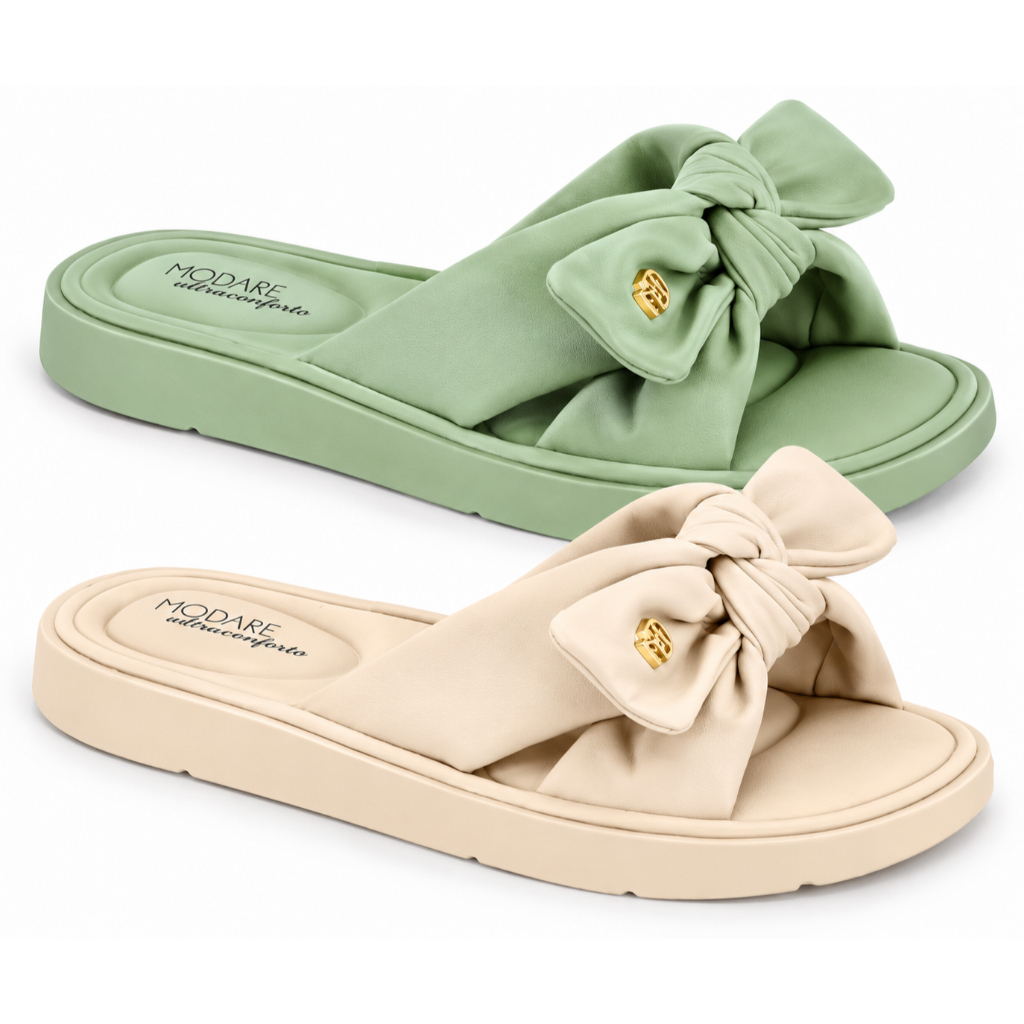 Chinelo Modare Feminino 7208.101 Slide Ortopédico Ultraconforto Laço Macio Anatômico Confortável  leve