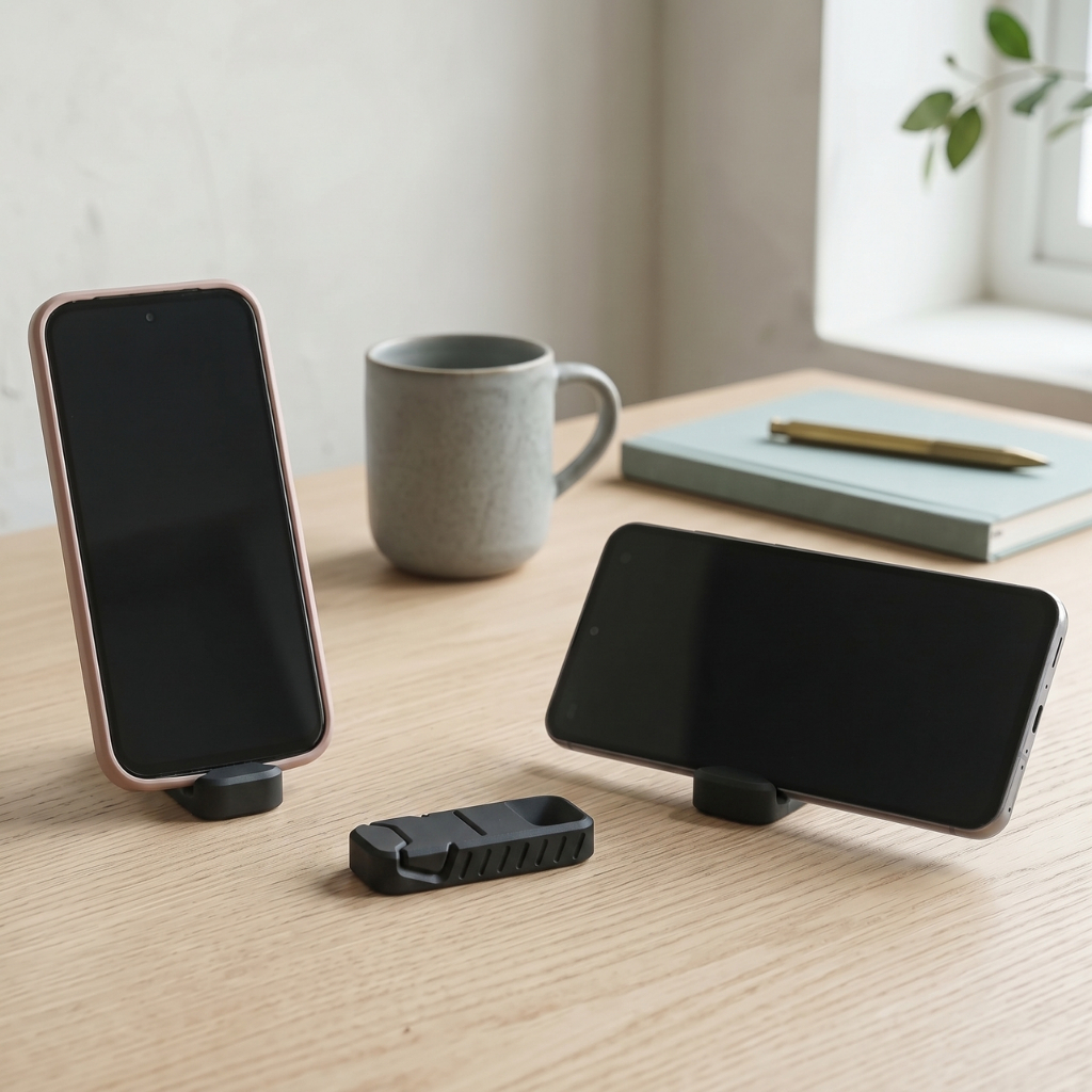 Suporte Para Celular Tablet Mesa Dobrável Universal Porta Smartphone e Chaveiro Portátil