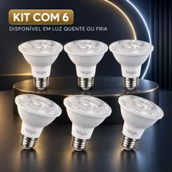 Kit 6 Lampada LED PAR20 6,5W Bivolt Elgin