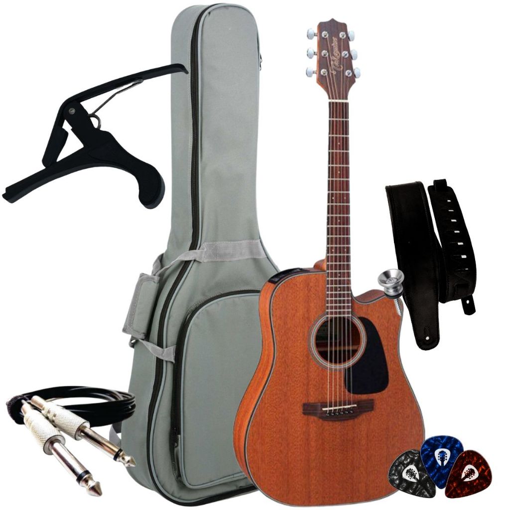 Kit Violao Takamine Folk Elétrico Gd11mce Mgs + Capa Correia Capotraste Cabo