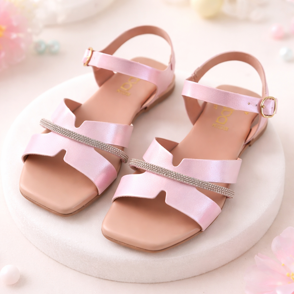 Sandália Infantil Feminina Strass Rasteirinha Festa Casual Confortável Menina 28 ao 35 SS001