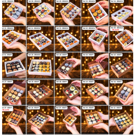 KIT 10 CAIXAS PARA DOCES COM VISOR BRANCA OU KRAFT + DE 40 MODELOS// (CHOCO)