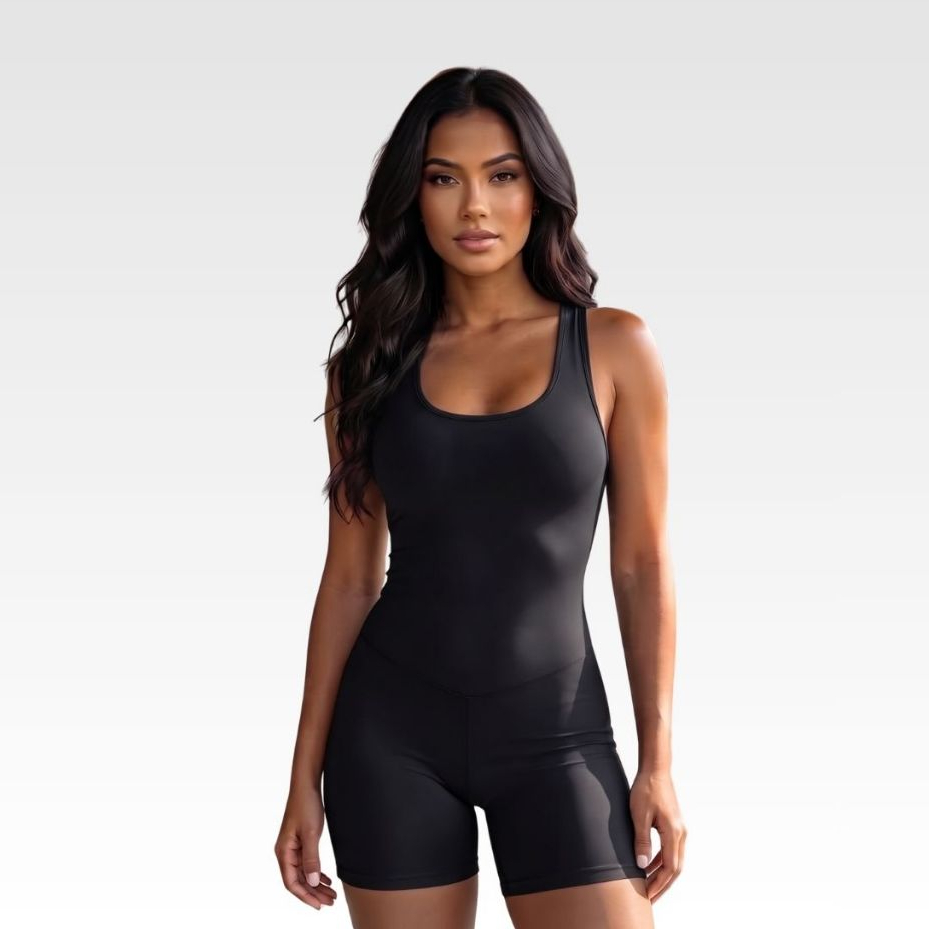 Macaquinho Suplex Feminino Fitness Academia Confortável Curto Moda Casual Sem Transparência P M G GG