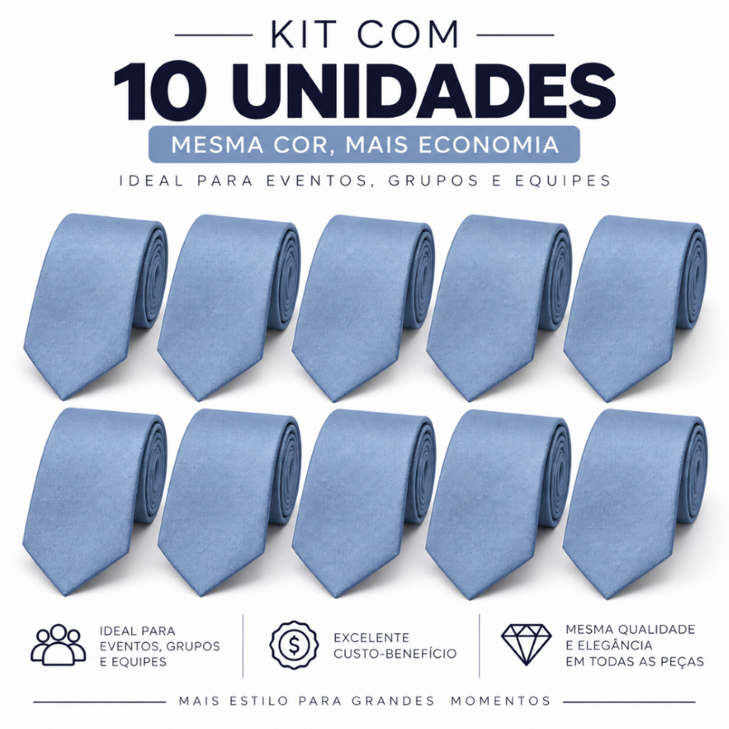 Kit 10 Gravatas Slim Masculinas Social Premium Trabalhada Padrinhos Casamento Festa Formatura Eventos