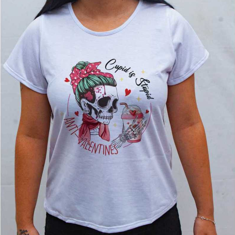 Camisa Personalizada Feminina Baby Look Coffee Ótimo Acabamento E Durabilidade Anti-pilling 100% Poliéster PROMOÇÃO