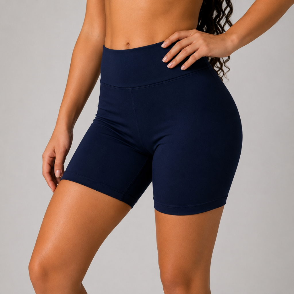 Short Fitness Infantil Ginástica Volei Colégio Escola Fitness Lycra Poliamida Kids Conforto Cós Alto