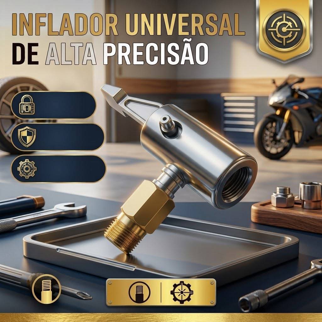 Bico Inflador de Pneu com Presilha Universal Carro Moto Bicicleta Adaptador Válvula Bomba de Ar