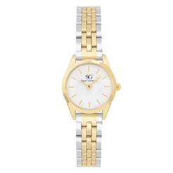 Relógio Feminino Dourado Prata Saint Germain Mini Belle Bicolor Gold 24mm