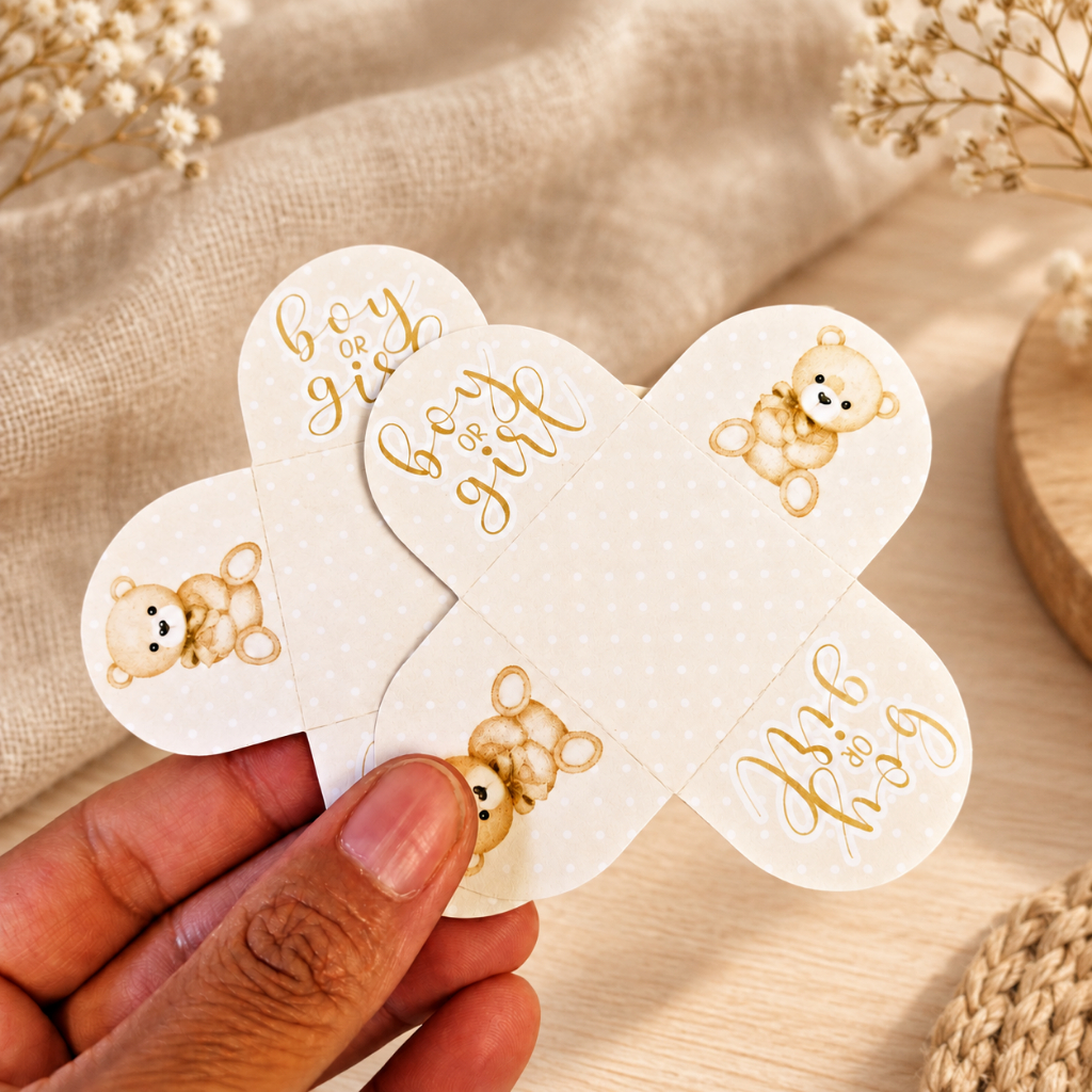 Forminhas para Doces Personalizadas Tema Chá Revelação Dourado Festa Infantil