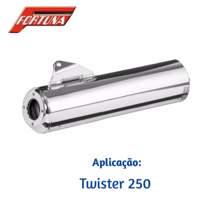 Escapamento Ponteira Twister 250 Modelo Original Fortuna Ano 2001 Até 2008 Cromado