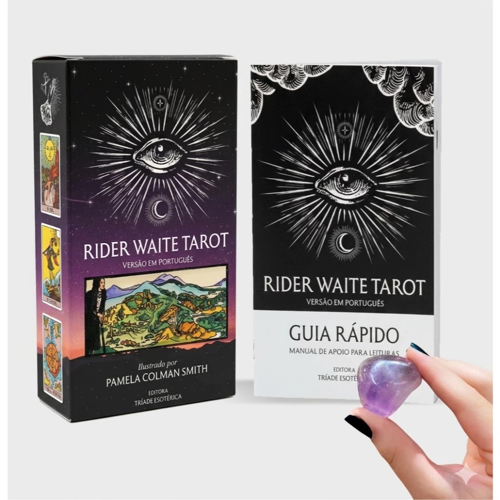 O LENDÁRIO Baralho Tarot Rider Waite para iniciantes Português 78 cartas + CRISTAL