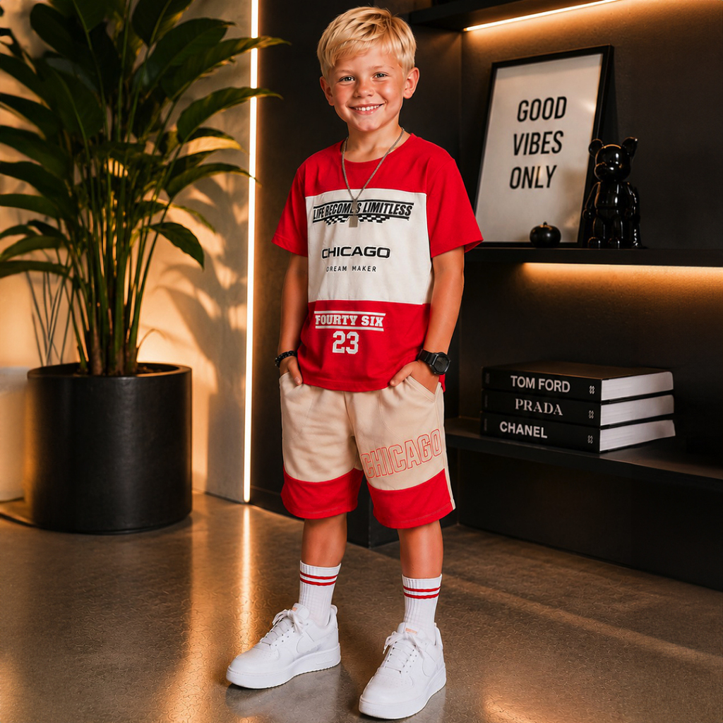 Conjunto Infantil Masculino Verão Lançamento Camisa e Bermuda Veste Do 2 ao 12 Anos Roupa De Criança