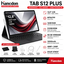 【Garantia 2 Anos】Hancdon Tablet S12 Plus 12.8" FHD+ | 16GB RAM + 512GB | Octa-Core 5G | Bateria 10000mAh | Envio em 24h