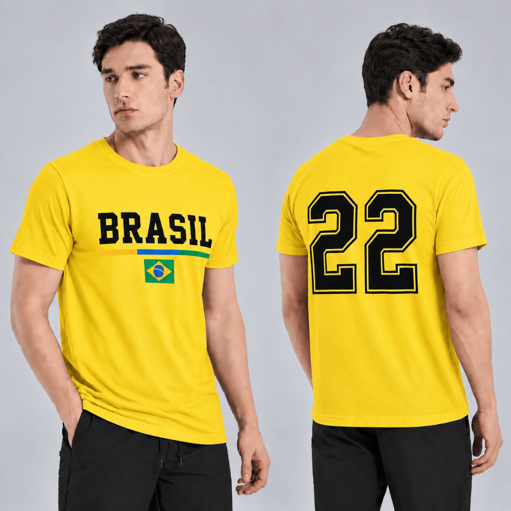 Camiseta do Brasil Unissex Casual Urbana Moderna Direita Confortável Mácia Algodão 30.1 Envio Rápido